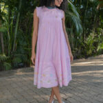 Blush Blossom Cotton Midi Dress