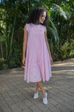 Blush Blossom Cotton Midi Dress