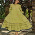 Premium Cotton Embroidered Midi Dress