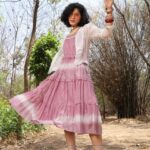Tie-Dye Cotton Tiered Midi Dress