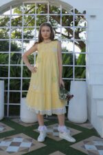 Unshine Bloom Pleated Midi Dress & Premium Orange Floral Appliqué Midi Dress
