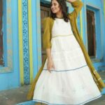 Ivory Charm Layered Dress with Shrug