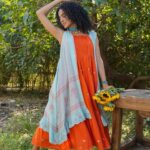 Remium Cotton Layered Midi Dress with shrug