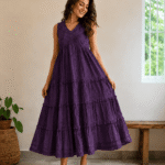 Premium Cotton Tiered Midi Dress