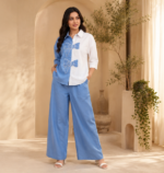 Product Name: Blue & White Cotton Denim Co-ord Set - Image 2