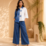 Product Name: Blue & White Cotton Denim Co-ord Set