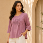 Premium Floral Embroidered Relaxed Fit Women’s Top