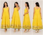 Premium Yellow Cotton One Piece Dress for Women - Image 2