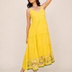 Premium Yellow Cotton One Piece Dress for Women