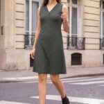 Premium Striped Cotton One Piece Dress for Women