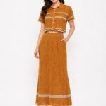 Mustard  Premium  Crosio  Co-ord Set