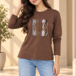 Women’s Abstract Graphic Print Full Sleeve Top
