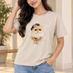 Women’s Cat Graphic Print Casual T-Shirt