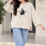 Women’s Graphic Print Side Cut Casual Top